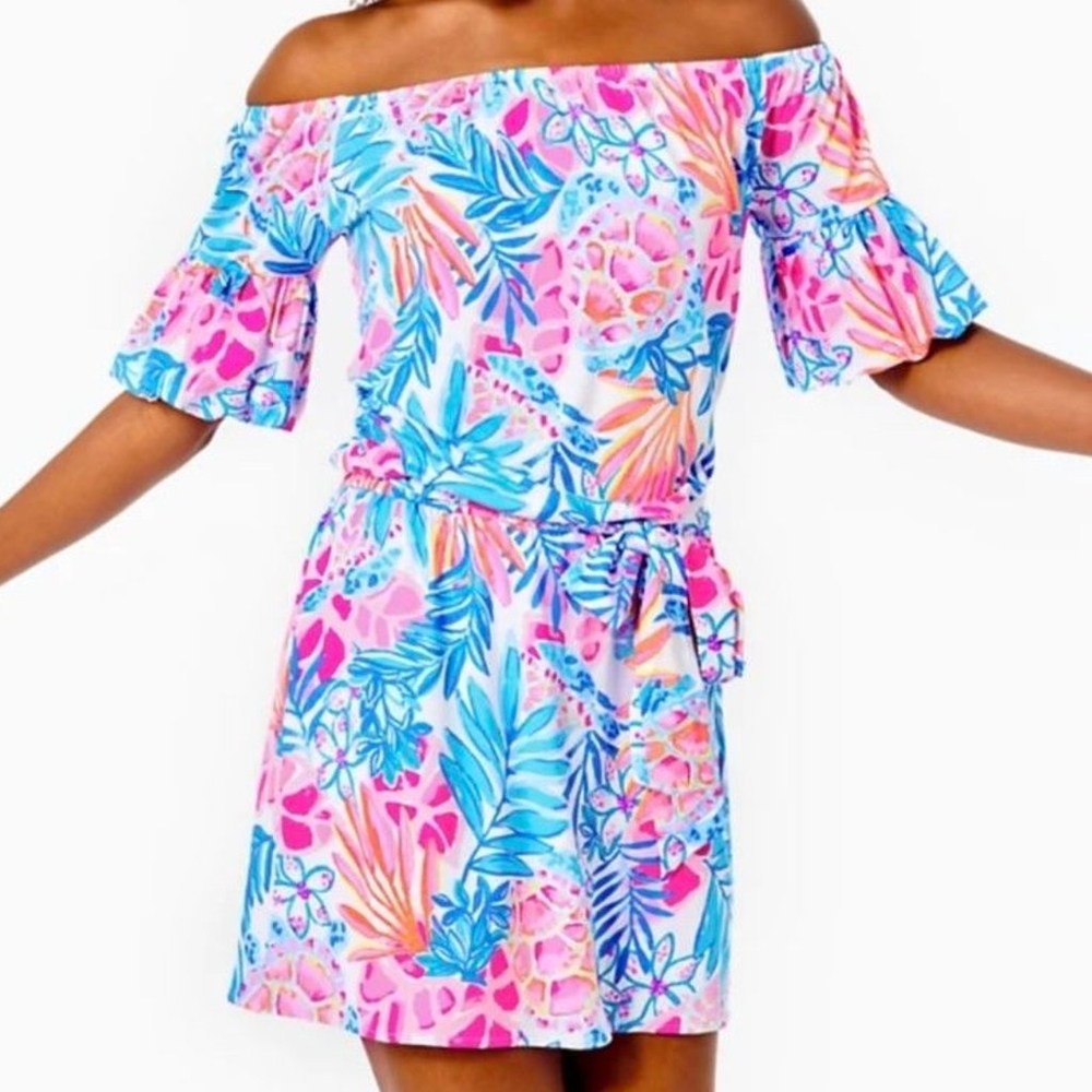 🌴 NWT Lilly Pulitzer Samia Romper in Rainforest Retreat - Medium